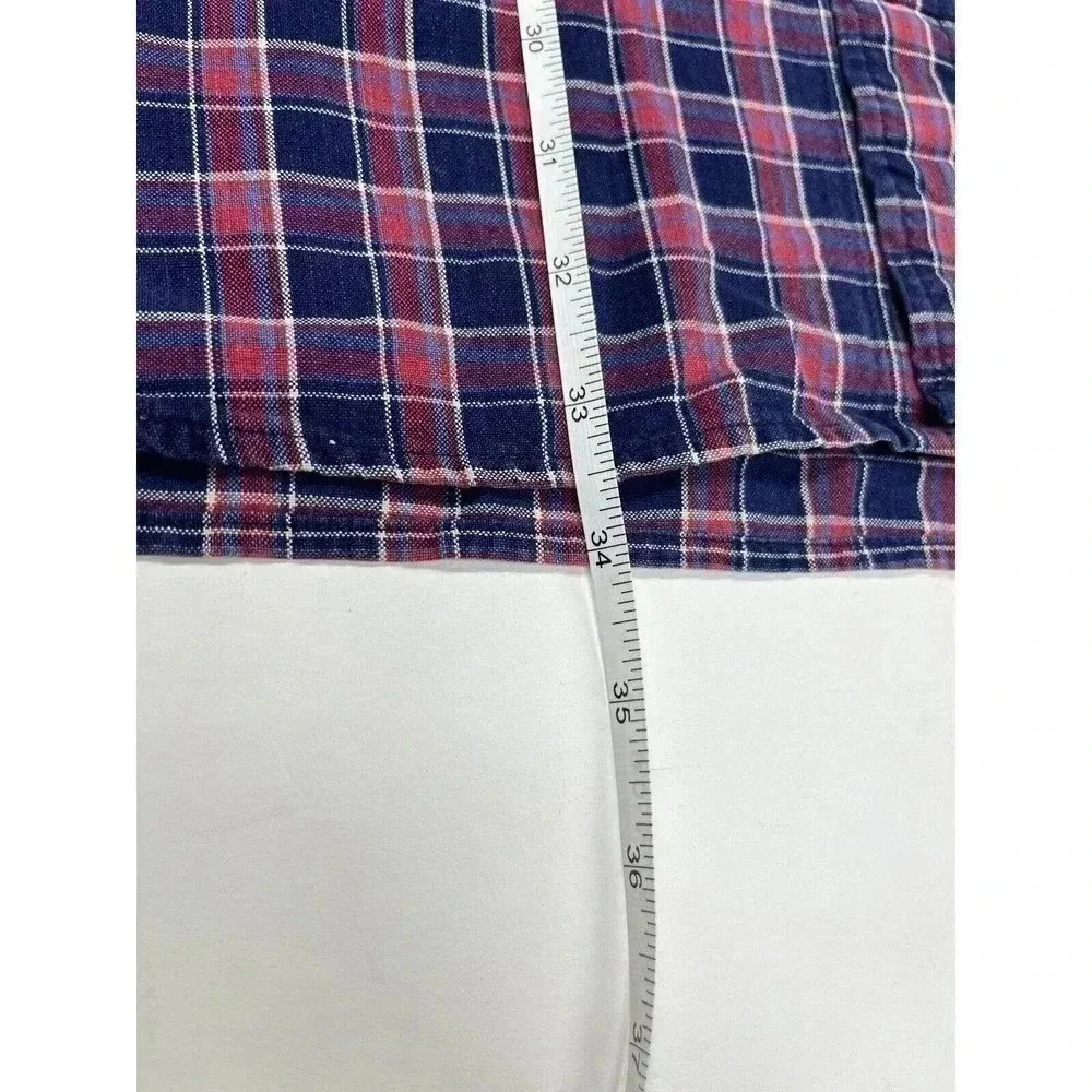 Polo Ralph Lauren Cotton Button Down Shirt Red Blue Plaid Men's Size 2XL. - Picture 6 of 14